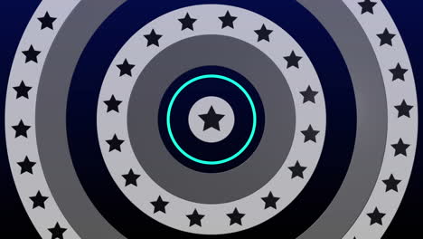 spinning circles with stars and stripes over spots and blue circles