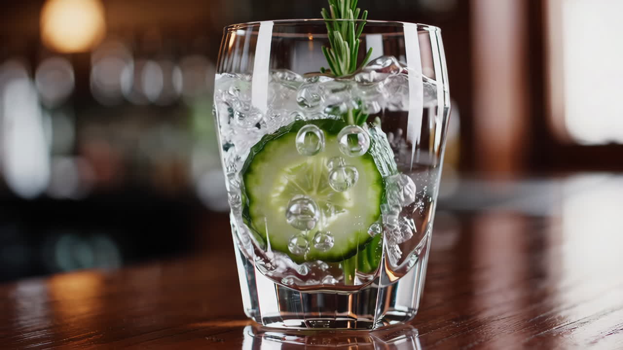 Refreshing Gin and Tonic with Cucumber and Rosemary