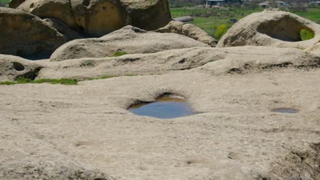 puddle in the shape of a heart. selective focus. nature.