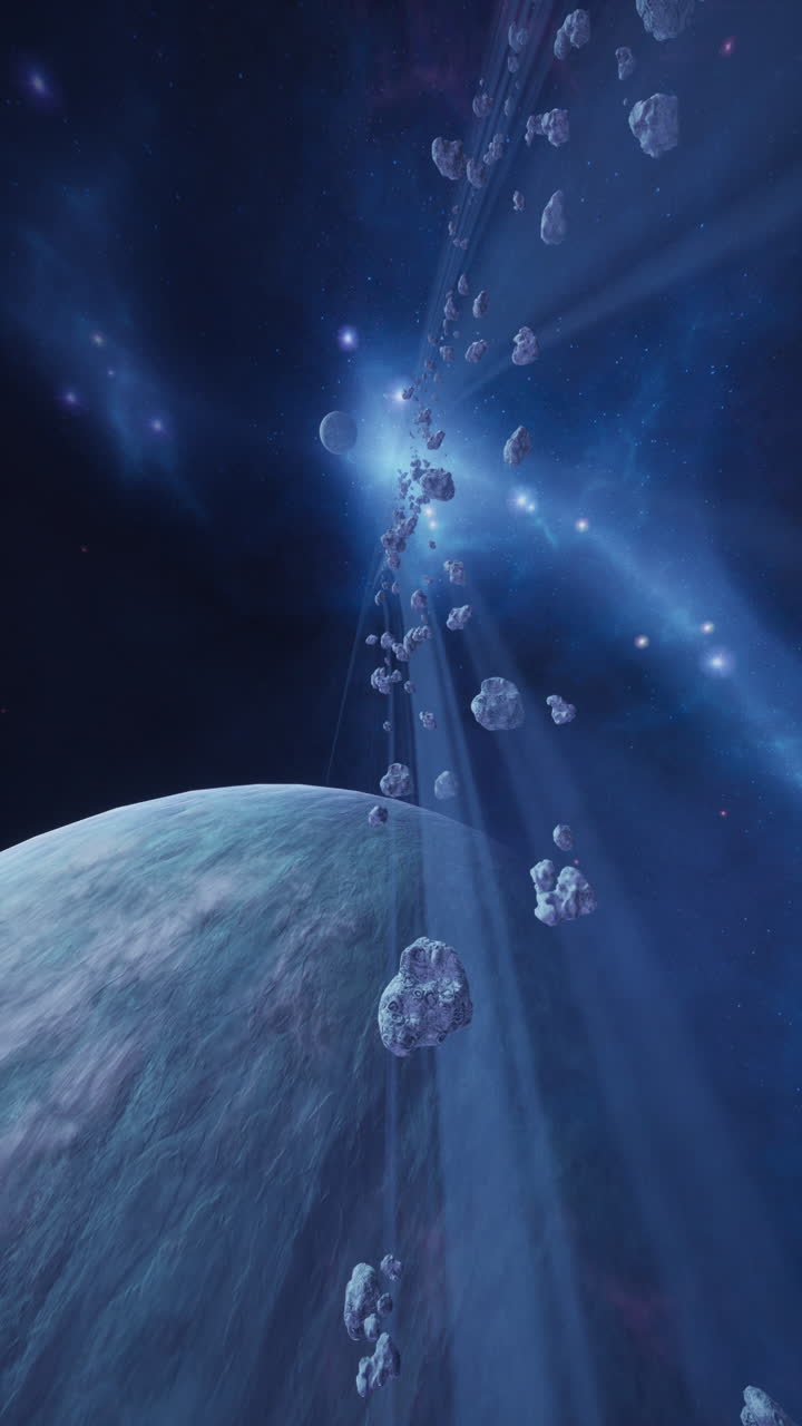 viaje cósmico a través del campo de asteroides