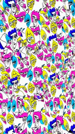 vibrant abstract cartoon faces collection