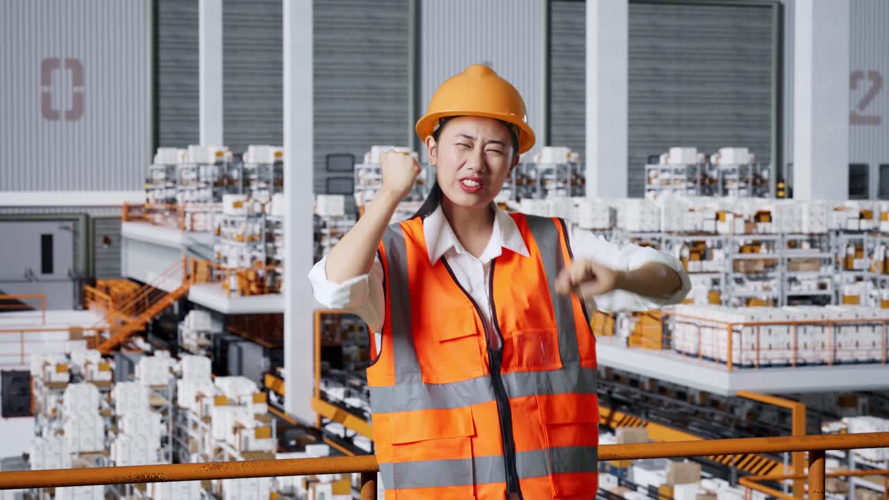 창고에서 행복한 노동자