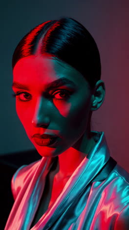 retrato de moda en neón