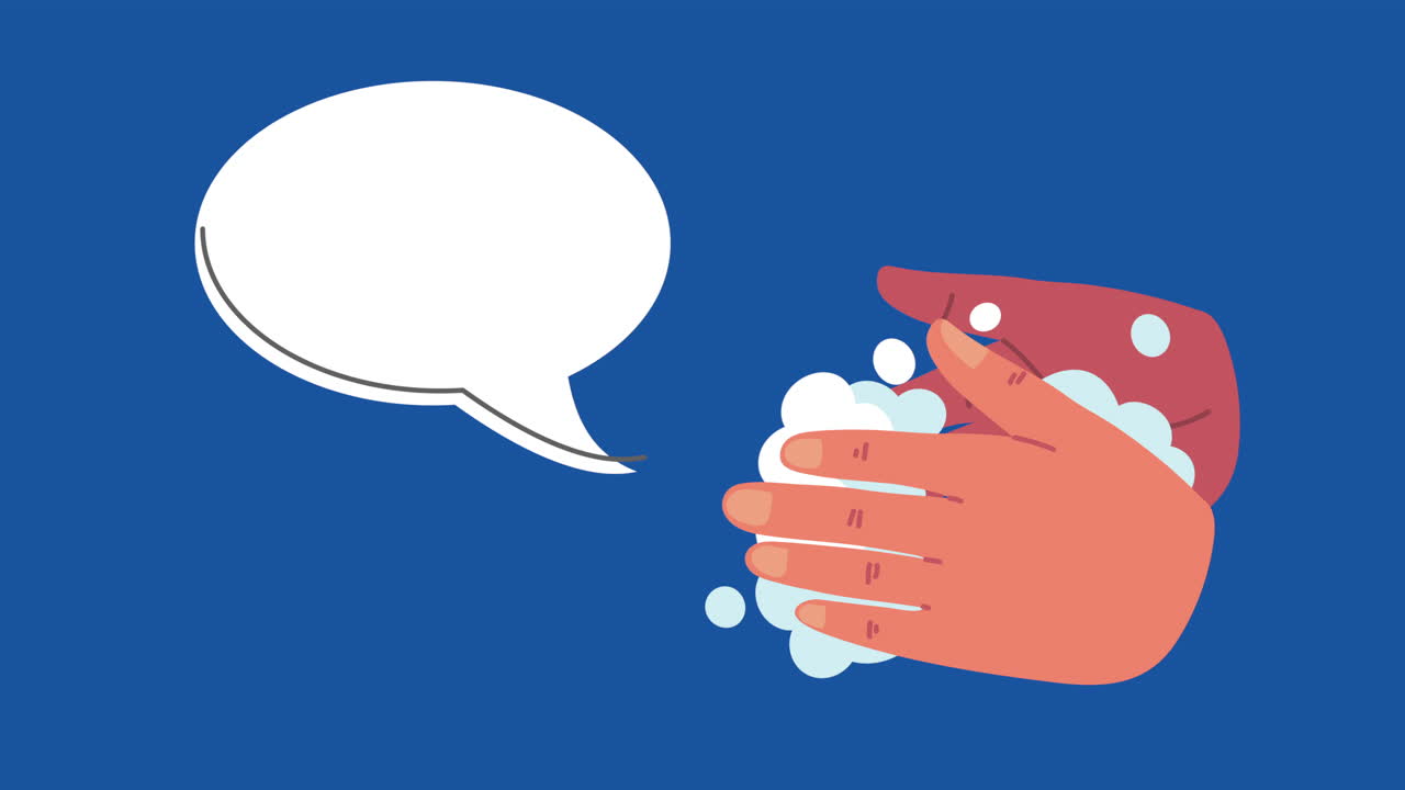 세계 손 기 날 애니메이션 - 손과 음성 거품