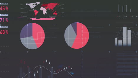 animación del procesamiento de datos estadísticos contra un fondo gris