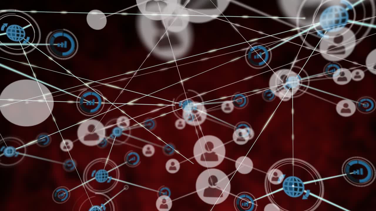 Animation of network of connections with icons