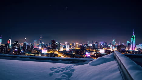 Night Cityscape in Winter