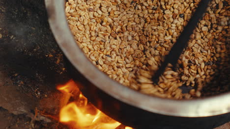 traditional coffee bean roasting