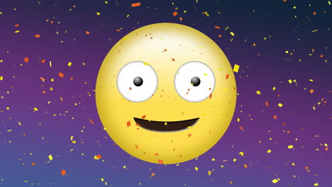 winking emoji and confetti