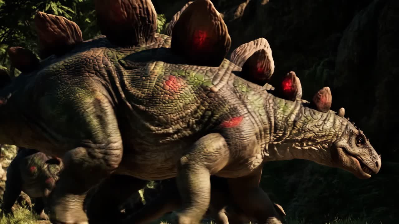 Stegosaurus Dinosaurs in Natural Habitat