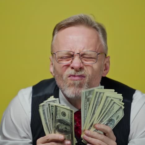 businessman isolated on yellow