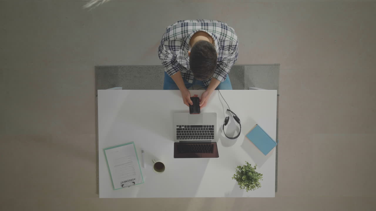 Man using modern digital technologies