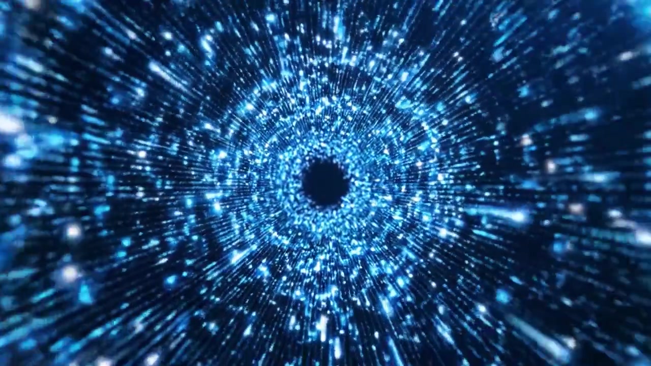An Immersive Visual Journey Through the Digital Abyss: A Captivating Exploration of Ethereal Blue Particles and Enigmatic Light Patterns in a Hypnotic Animation