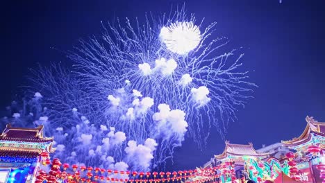 fireworks display at a chinese new year celebration