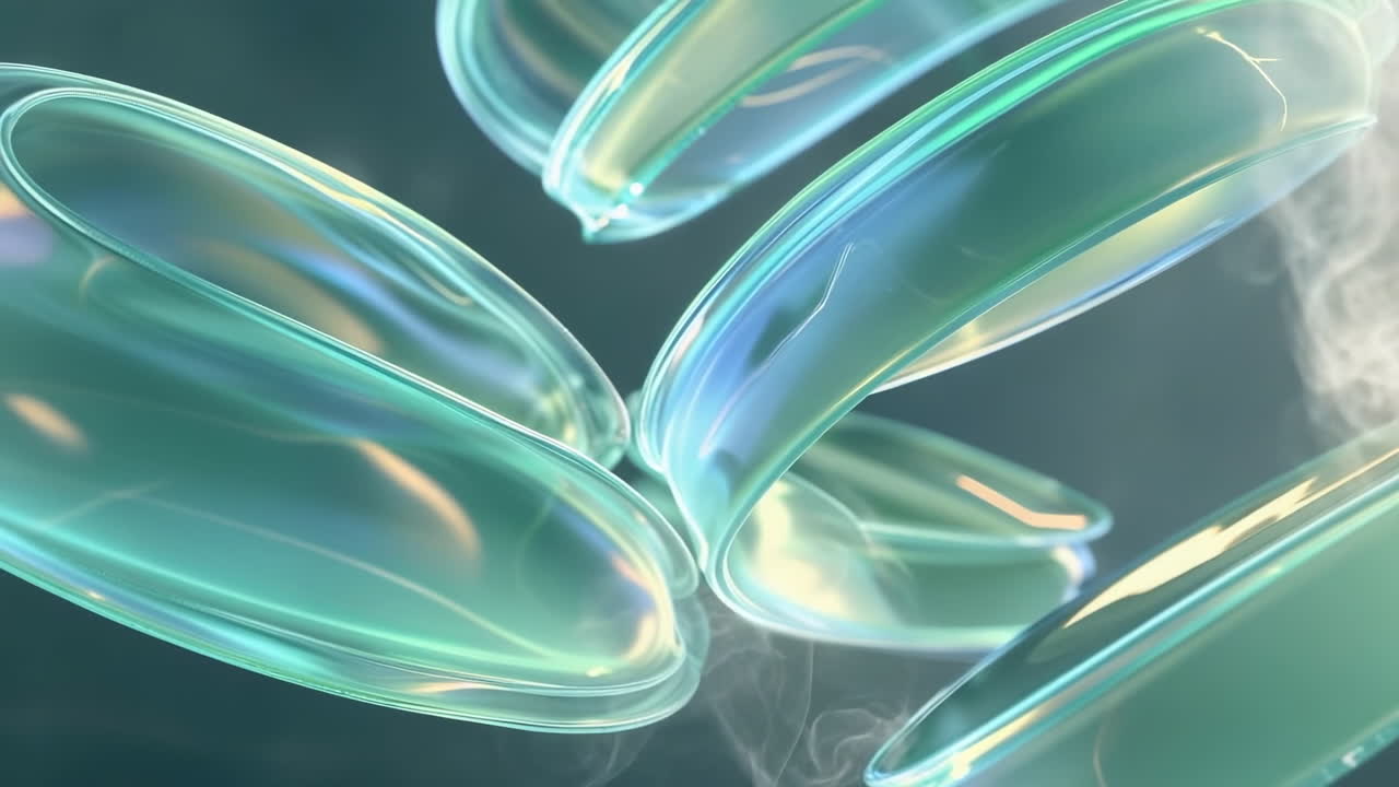 Abstract Translucent Teal Shapes