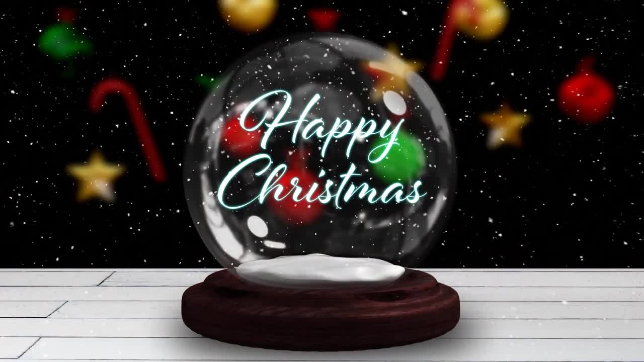 계절 인사와 눈이 떨어지는 위에 떨어지는 별과 함께 눈 지구의 애니메이션