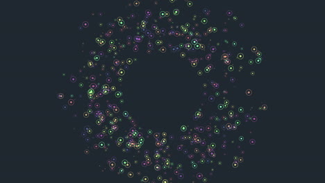 vibrant spinning circle dots in motion, colorful and engaging