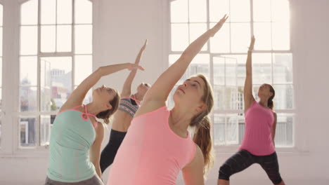 yoga class multi racial group of women exercising fitness healthy lifestyle