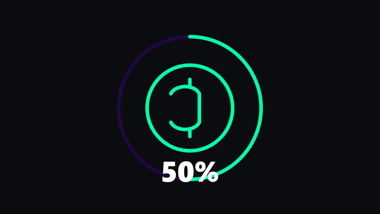 Digital Loading Progress Bar with Cent Symbol Animation