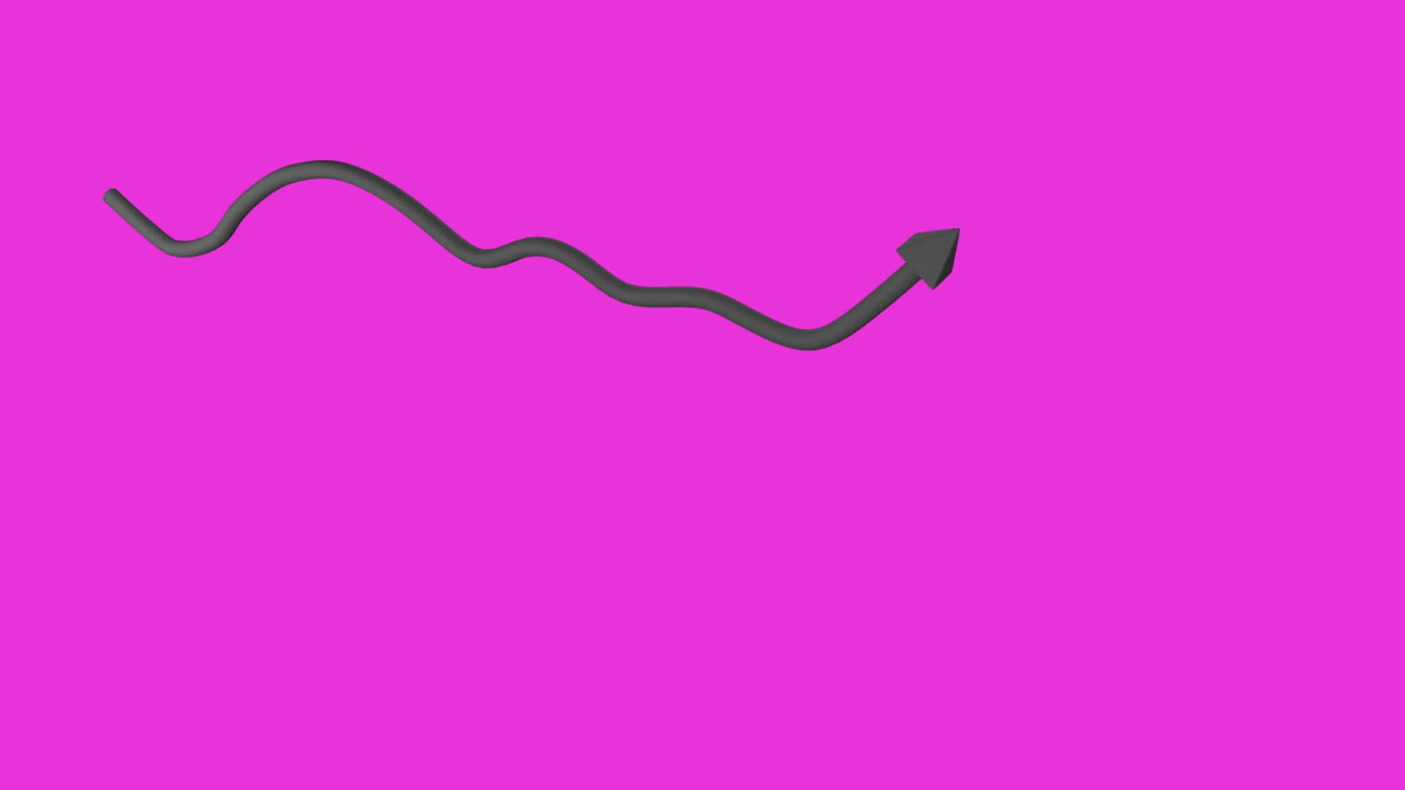 Animation of black arrow moving over blue background