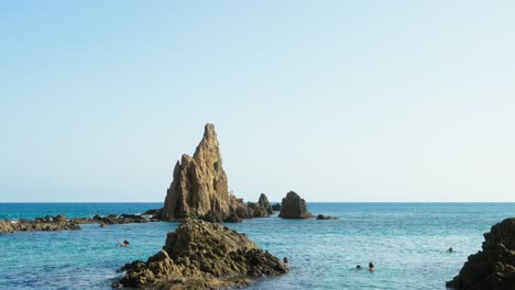 arrecife de las sirenas, natural rock formation in cabo de gata natural park, almeria