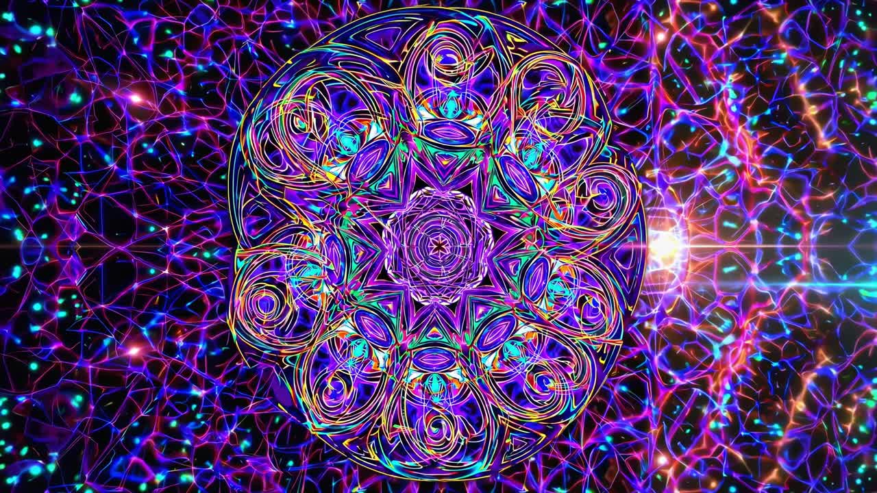 un mandala abstracto y brillante