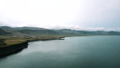 drone shot revealing krysuvik geothermal area , iceland