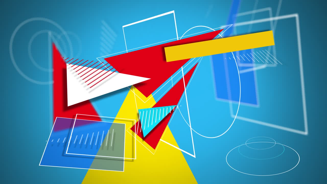 파란색에 있는 다채로운 모양과 윤 ⁇