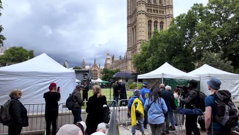 protest or event outside the palace of westminster in london