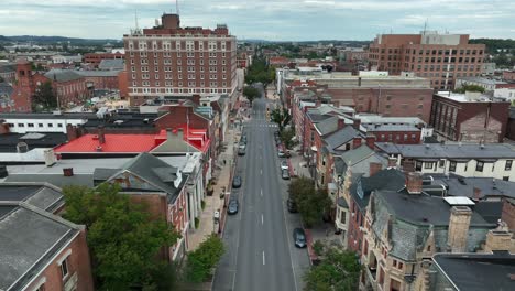 El-Centro-De-York,-Pennsylvania,-Antena-De-Edificios-Históricos-En