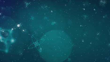 animation of globe with molecules on green background