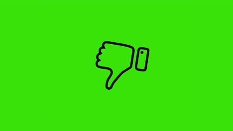 thumbs down line icon animation on chrome background.