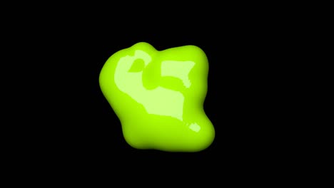 abstract animation of green  fluid ball .  liquid  abstract.