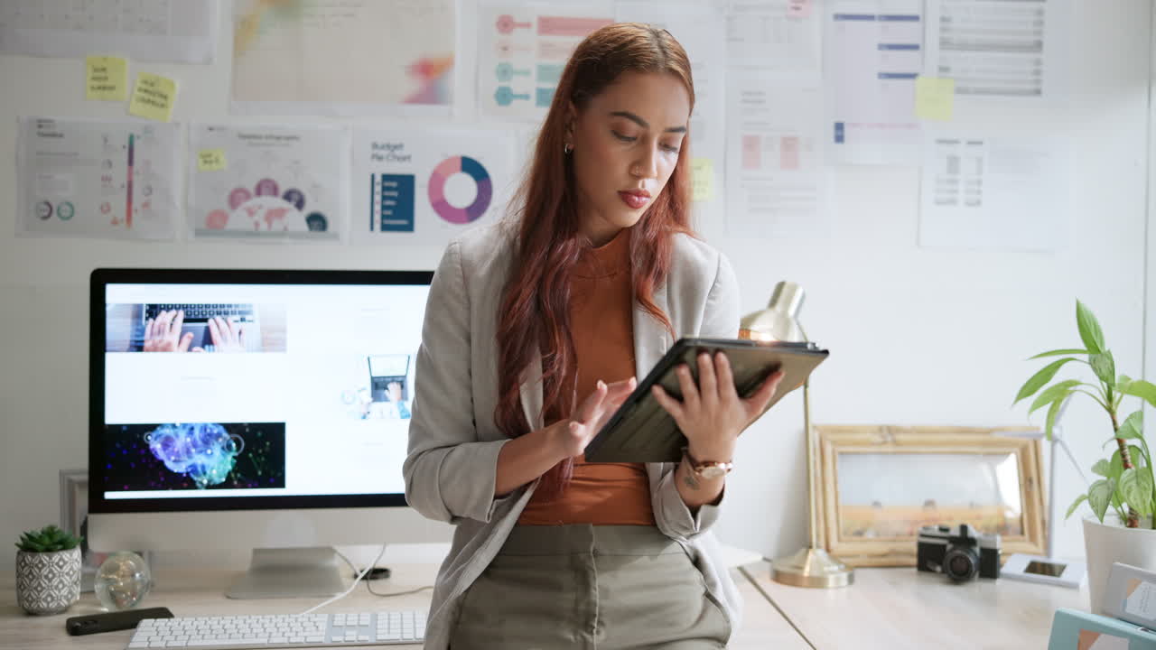 Businesswoman working on a project in her office