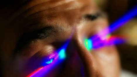 colorful light reflections in eyes