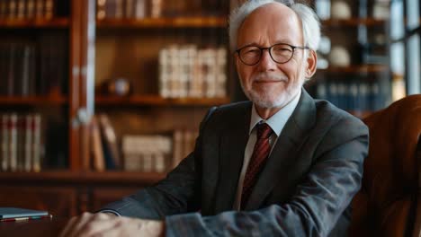 portrait of a senior businessman in his office