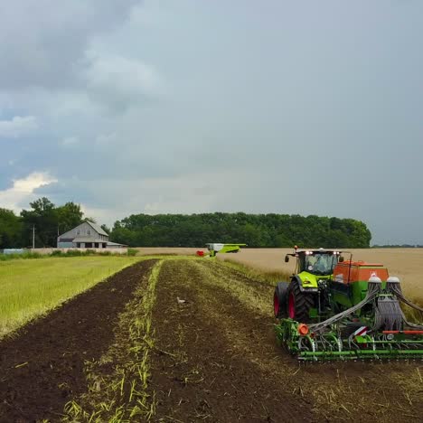 tractor preparing land