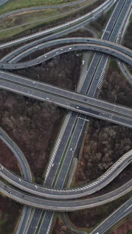 cars driving on highway aerial view