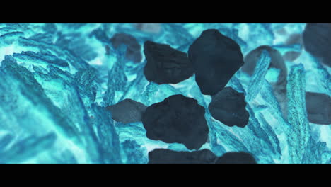 microscopic abstract visualization of particles