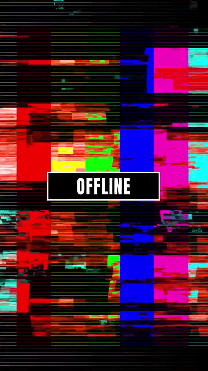 Digital Glitch Effect with Offline Text Overlay