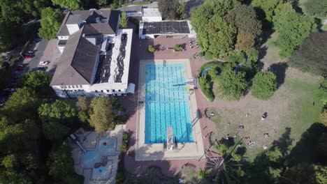 Public-open-air-community-swimming-pool-in-Braunschweig,-Germany