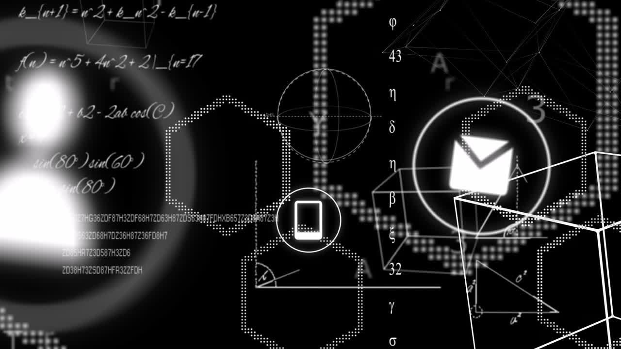 디지털 아이콘의 애니메이션, 바이너리 코딩 및 데이터 처리