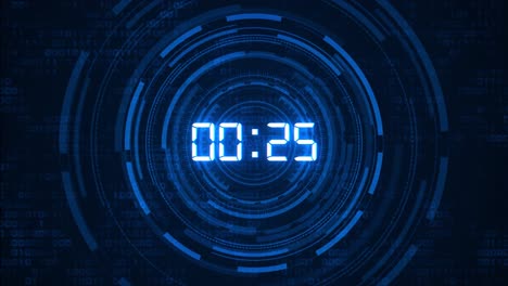 abstract futuristic technology digital number timer concept and countdown loop background lcd pixels