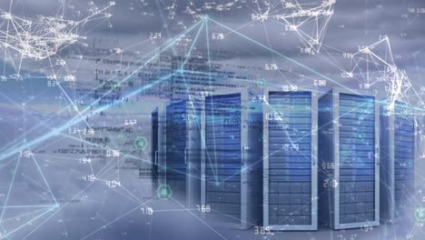 Animation of connections and data processing over servers