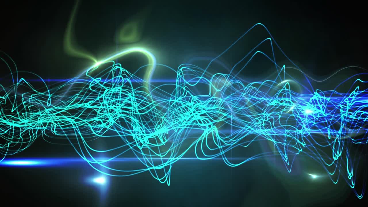 Animation of shapes over black background