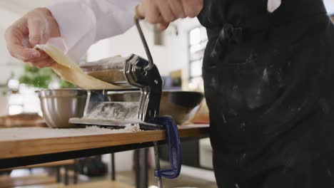 chef making pasta dough