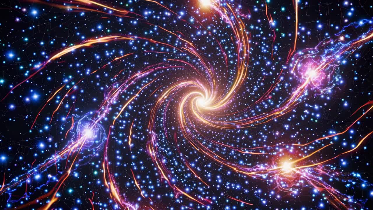 estrellas luminosas en espiral alrededor del centro gravitacional, generando fascinante vórtice cósmico dentro del entorno galáctico expansivo, revelando intrincada dinámica astronómica