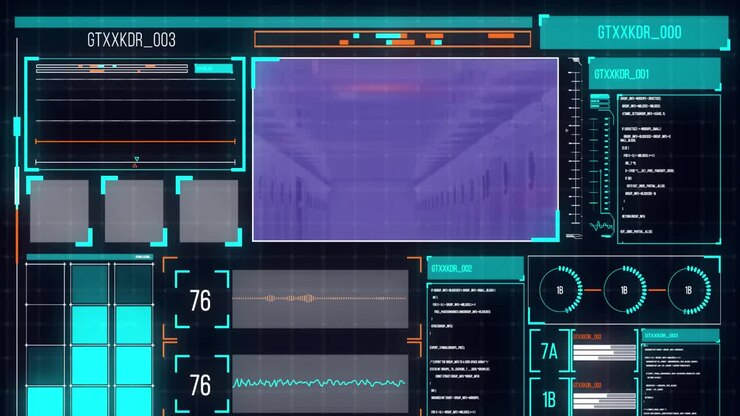 Animation of data processing over server room