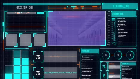 Animation-of-data-processing-over-server-room