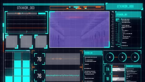 animación del procesamiento de datos en la sala de servidores